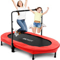 56 in Double Kids Trampoline with Adjustable Handlebar - Foldable
