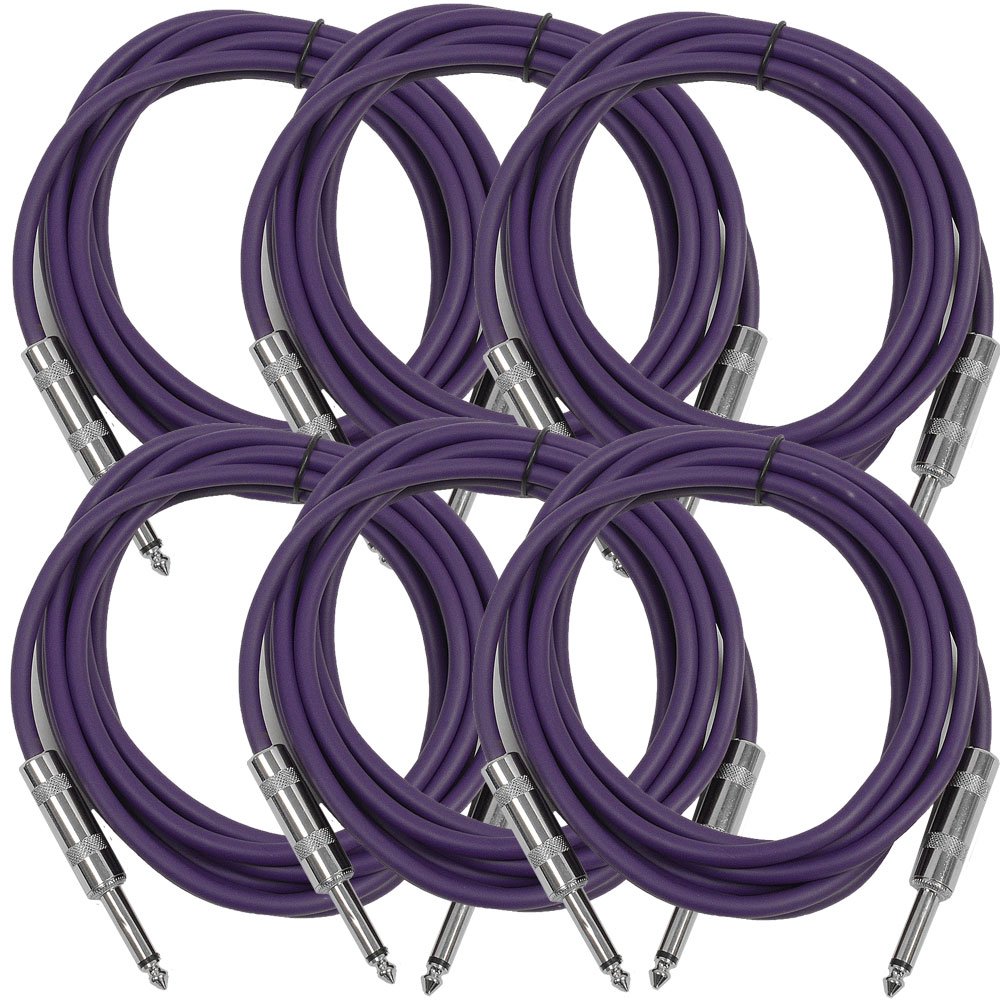 Seismic Audio 10-Feet TS 1/4-Inch Guitar Cable 6 Pack Review