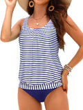 Blouson Tankini Swimsuit for Women - Loose Fit Floral Two Piece