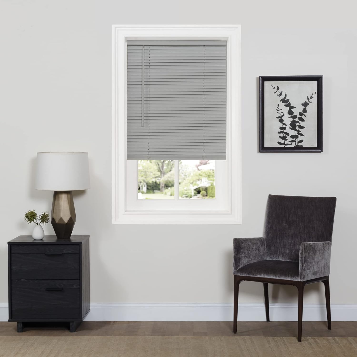 Cordless Room Darkening Mini Blinds - 46in x 64in Gray