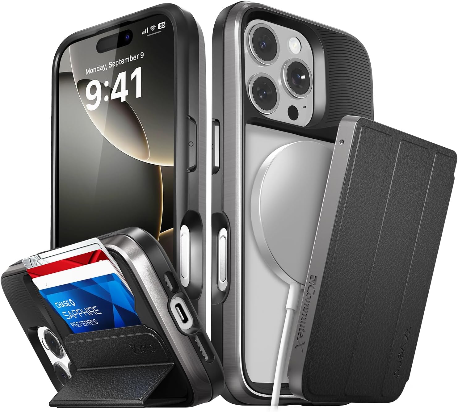 VENA vCommuteX iPhone 16 Pro Wallet Case with Kickstand Feature