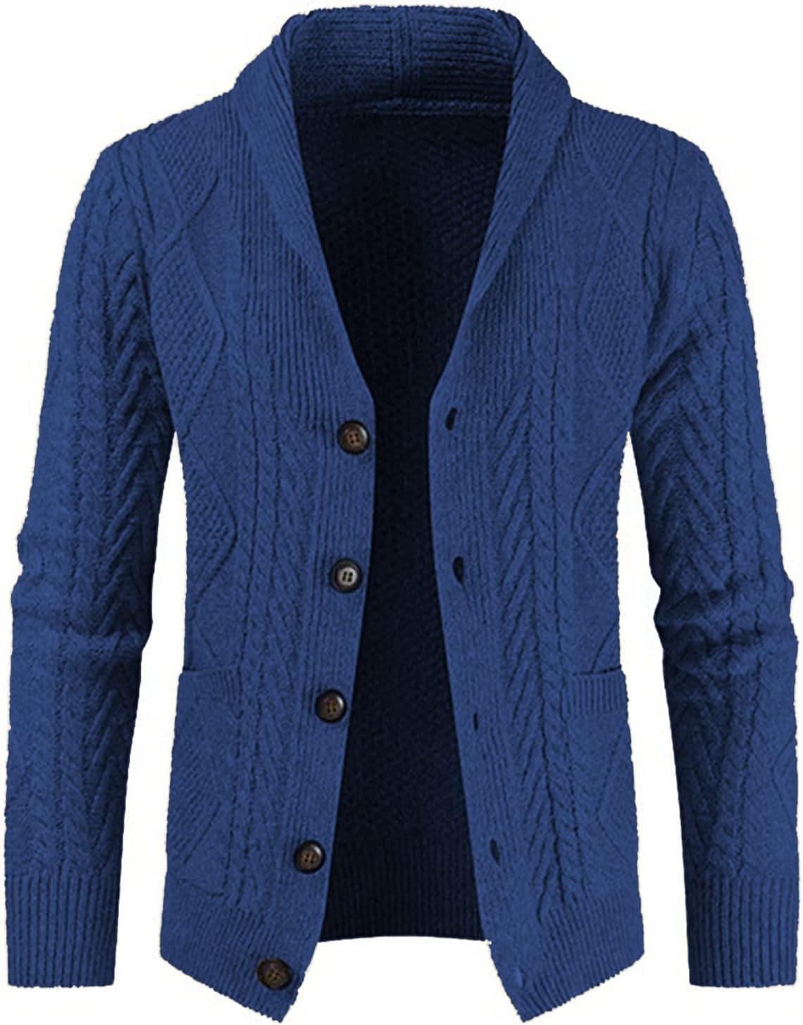 JMIERR Men's Casual Wool Blend Long Sleeve Cardigan Sweater