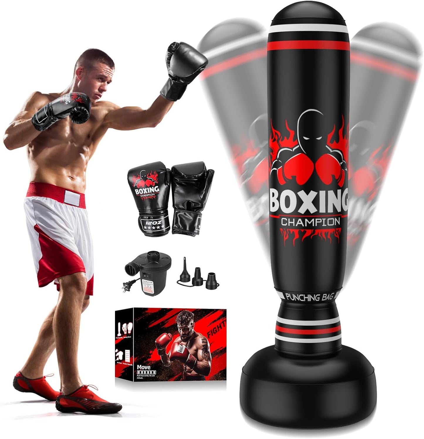Freestanding Punching Bag for Adults - 70ft' Boxing Bag Set