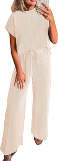 Women Ribbed Knit 2 Piece Summer Set - Soft Travel Lounge