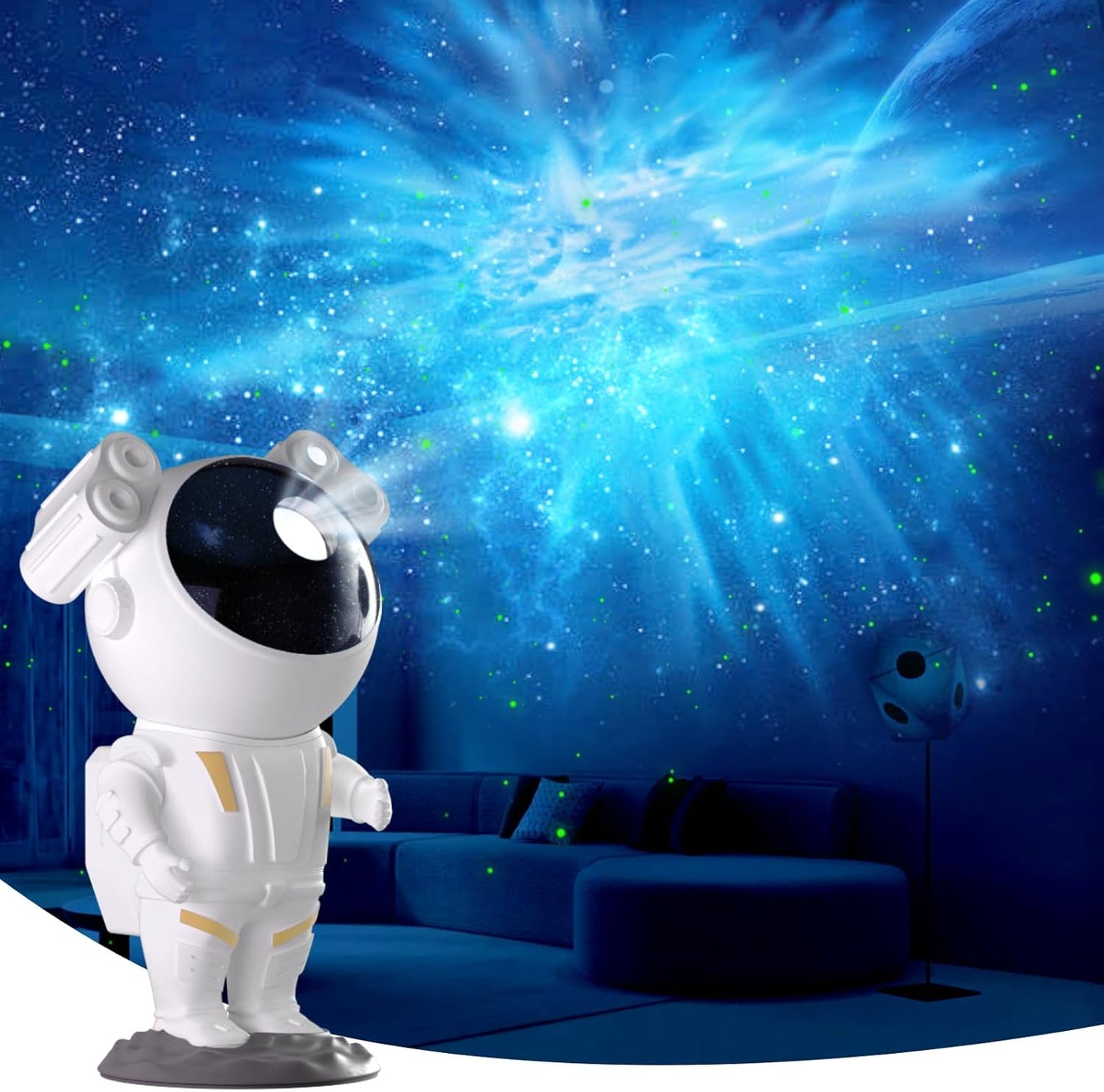 Tiktok Astronaut Galaxy Night Light: 360Rotation, Remote Control