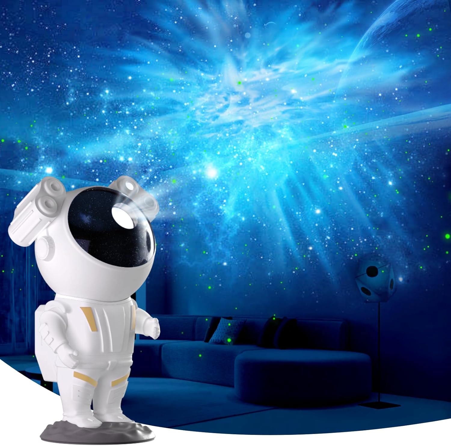 Tiktok Astronaut Galaxy Night Light: 360Rotation, Remote Control