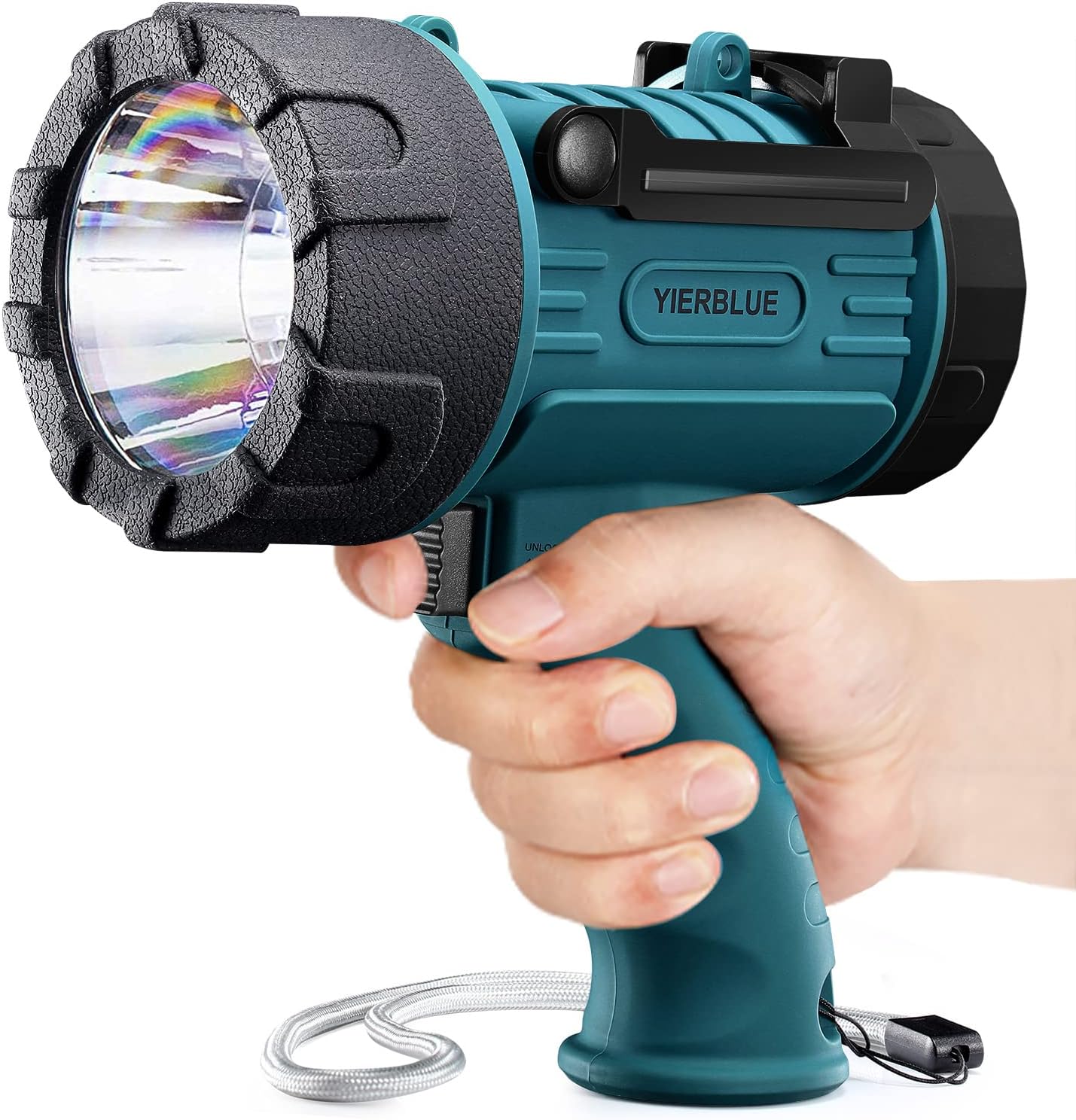 YIERBLUE Rechargeable Spotlight Flashlight with 1000000 Lumen