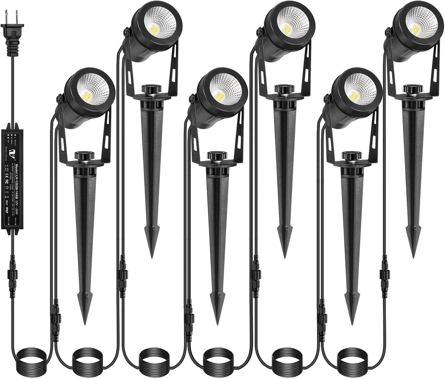Low Voltage Landscape Lighting Kit with 6 Spot Lights and Transformer