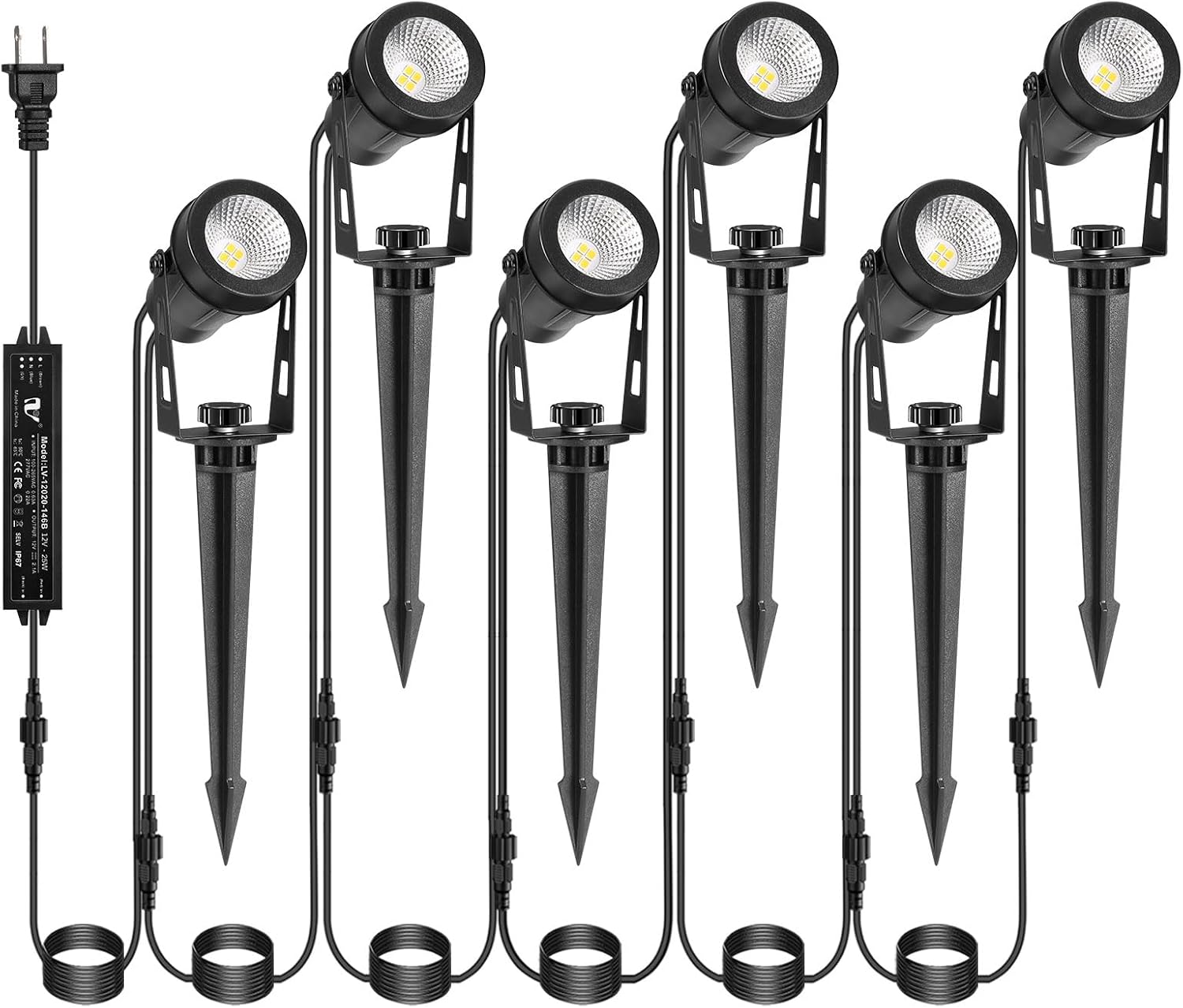 Low Voltage Landscape Lighting Kit with 6 Spot Lights and Transformer