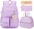3PCS Waterproof School Backpack for College Girls and Teens