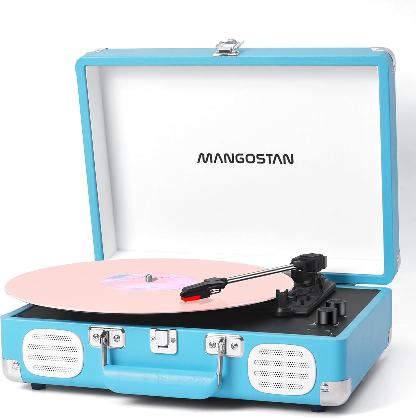 Bluetooth Portable Suitcase Record Player with Built-in Speakers