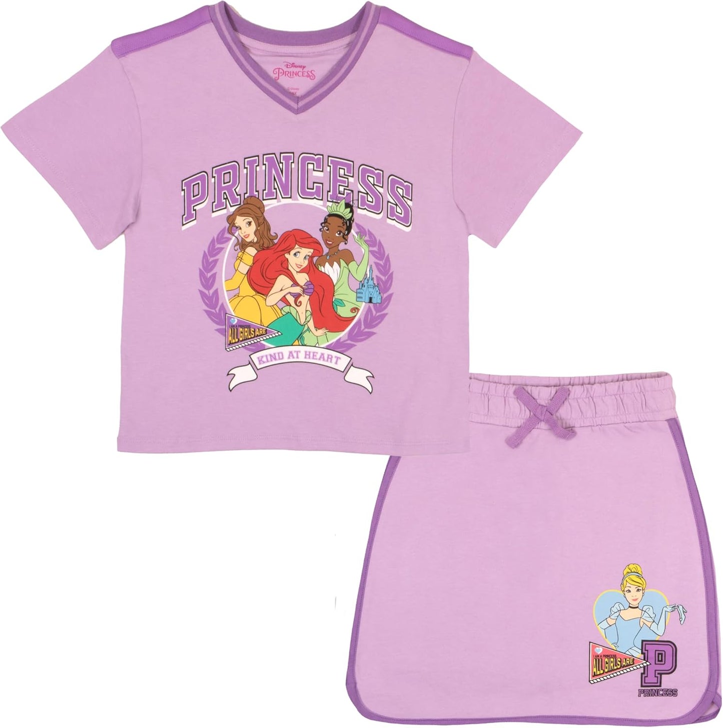 Disney Princess Girls 2-Piece Sets with T-Shirt and Skort