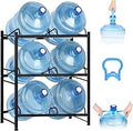 5 Gallon Water Bottle Holder 3 Tier Rack - Space Saving 6-Bottle Stand