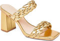Womens Braided Block Heel Sandals Double Strap - Dressy Summer
