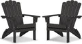 Folding HDPE Adirondack Chair Set of 2 - Weather-Resistant Patio