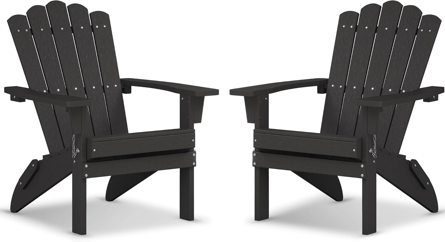 Folding HDPE Adirondack Chair Set of 2 for Outdoor Relaxation