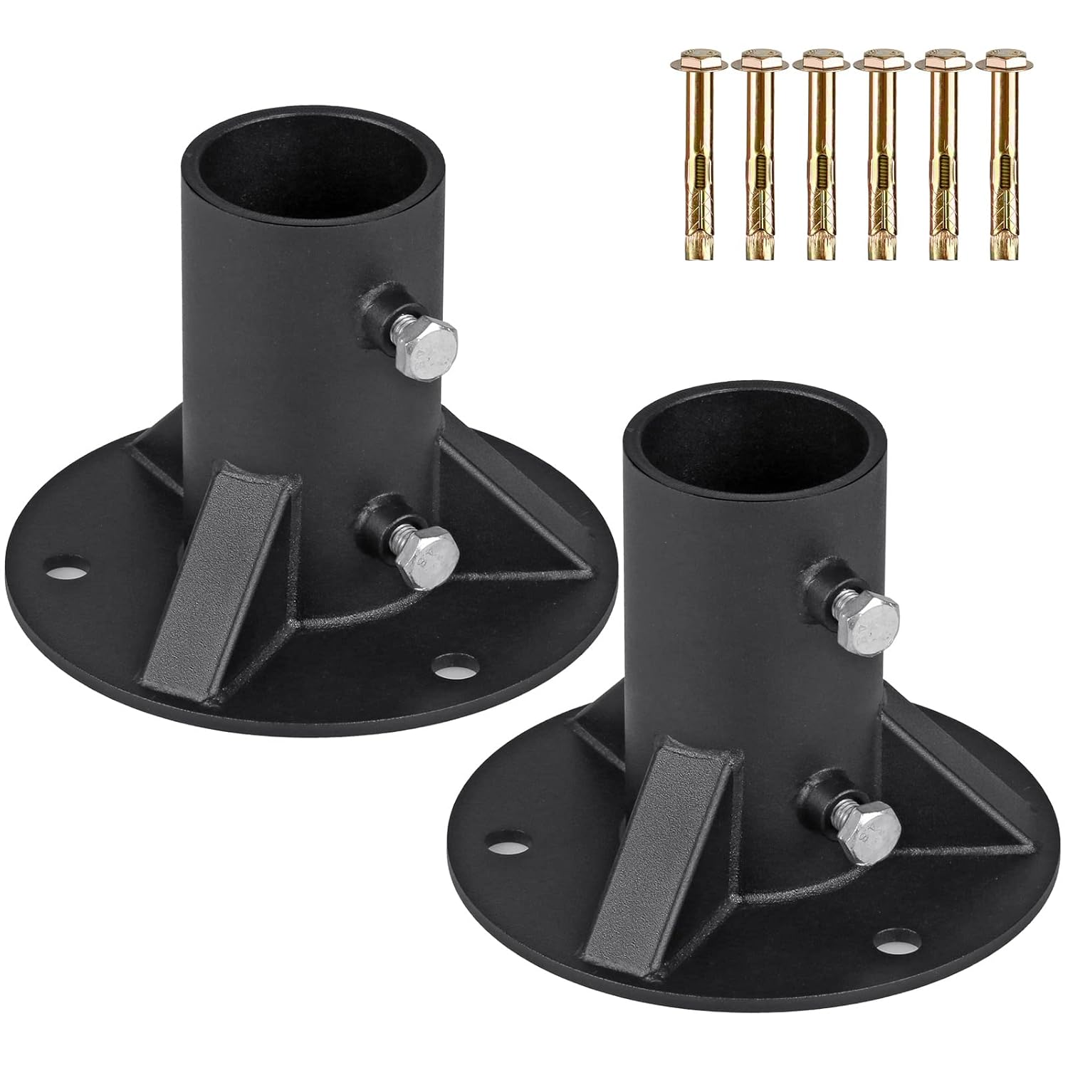 Heavy Duty Chain Link Fence Post 2ft' Floor Flange Base 2Pack