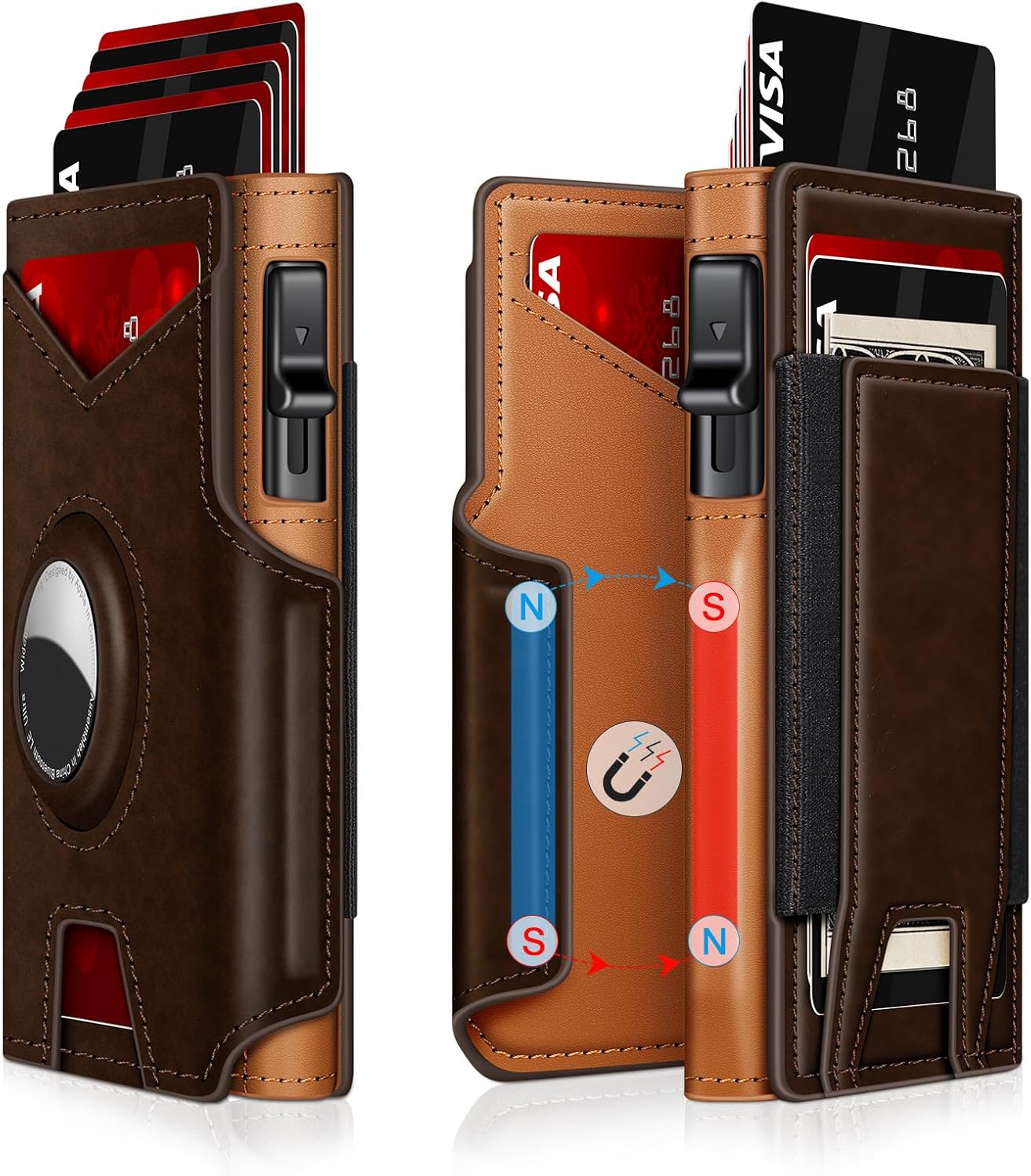 Airtag Wallet for Men - Slim RFID Blocking Bifold Card Holder