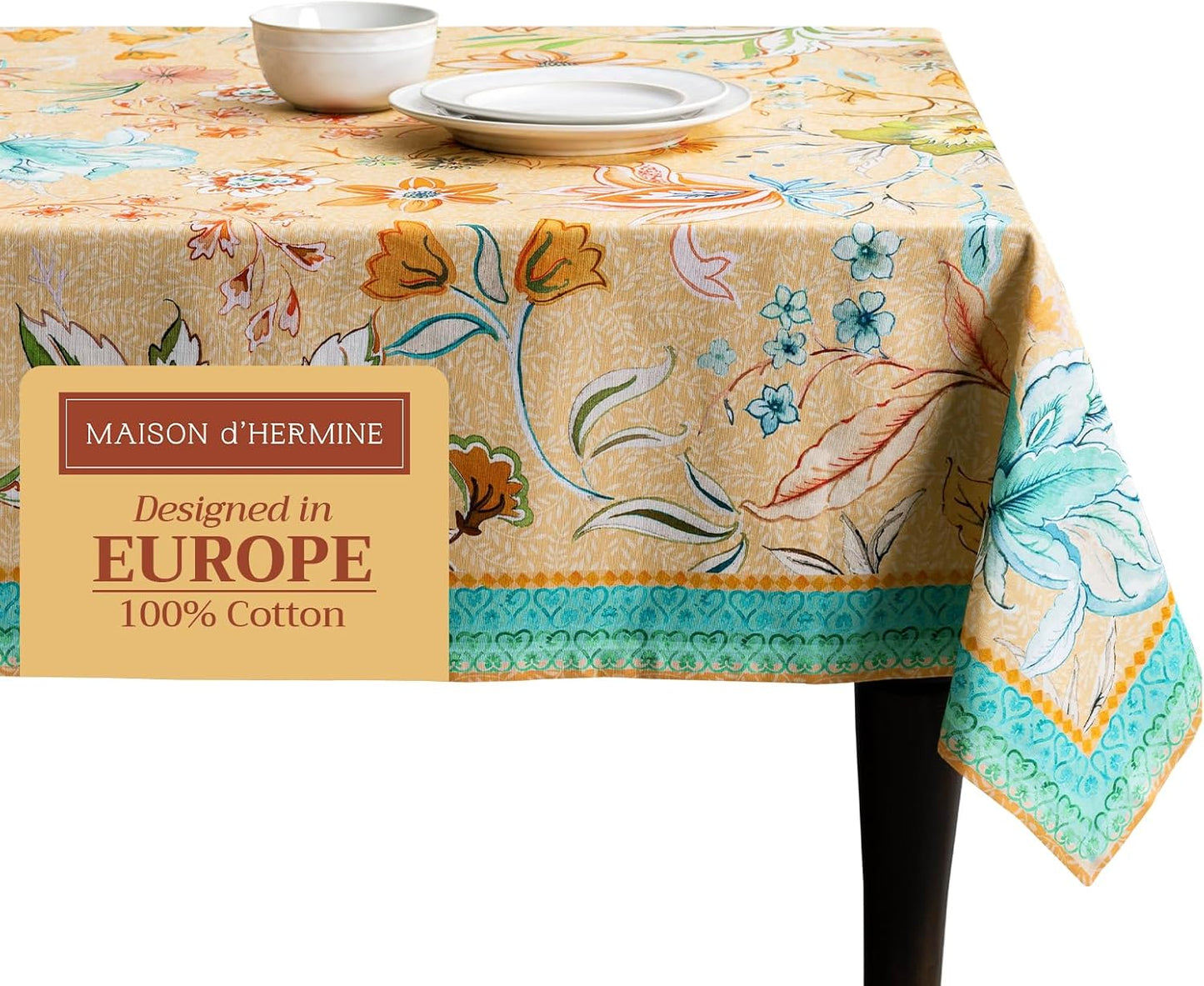 Maison d' Hermine 60 x 60 Inches Cotton Table Cloth for Dining