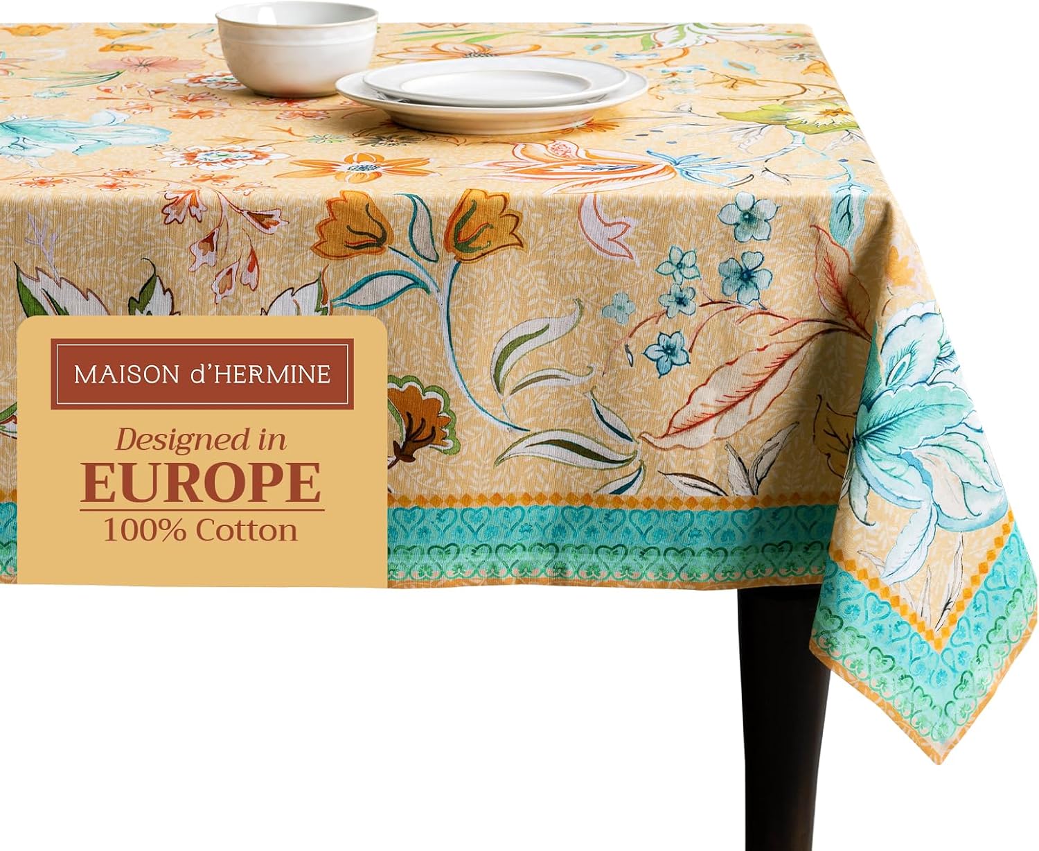 Maison d' Hermine 60 x 60 Inches Cotton Table Cloth for Dining