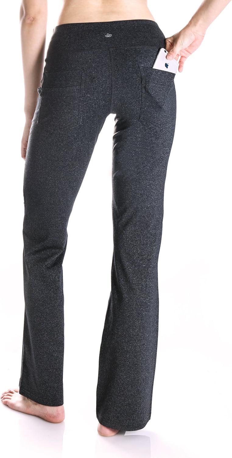 Yogipace Women's Bootcut Yoga Pants with Back Pockets for Comfort