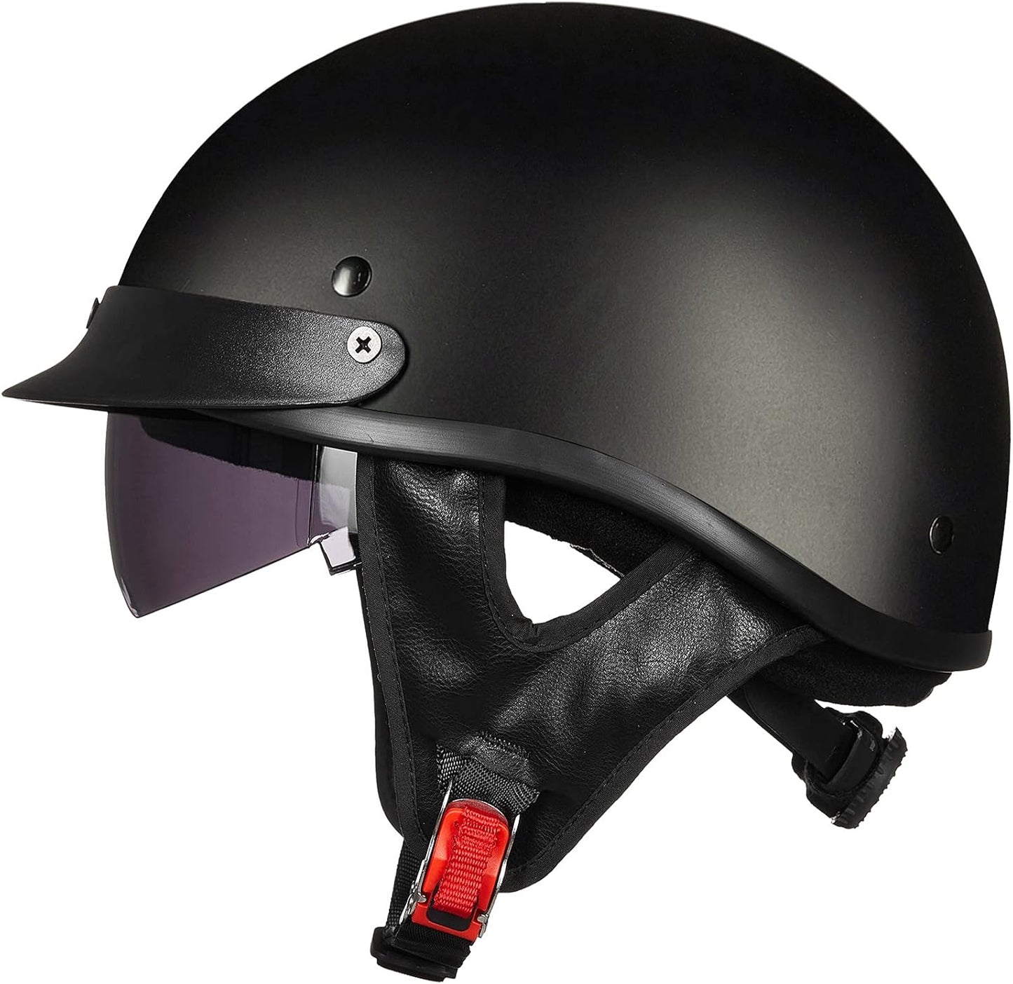 ILM Half Helmet Motorcycle Open Face with Quick Release Buckle