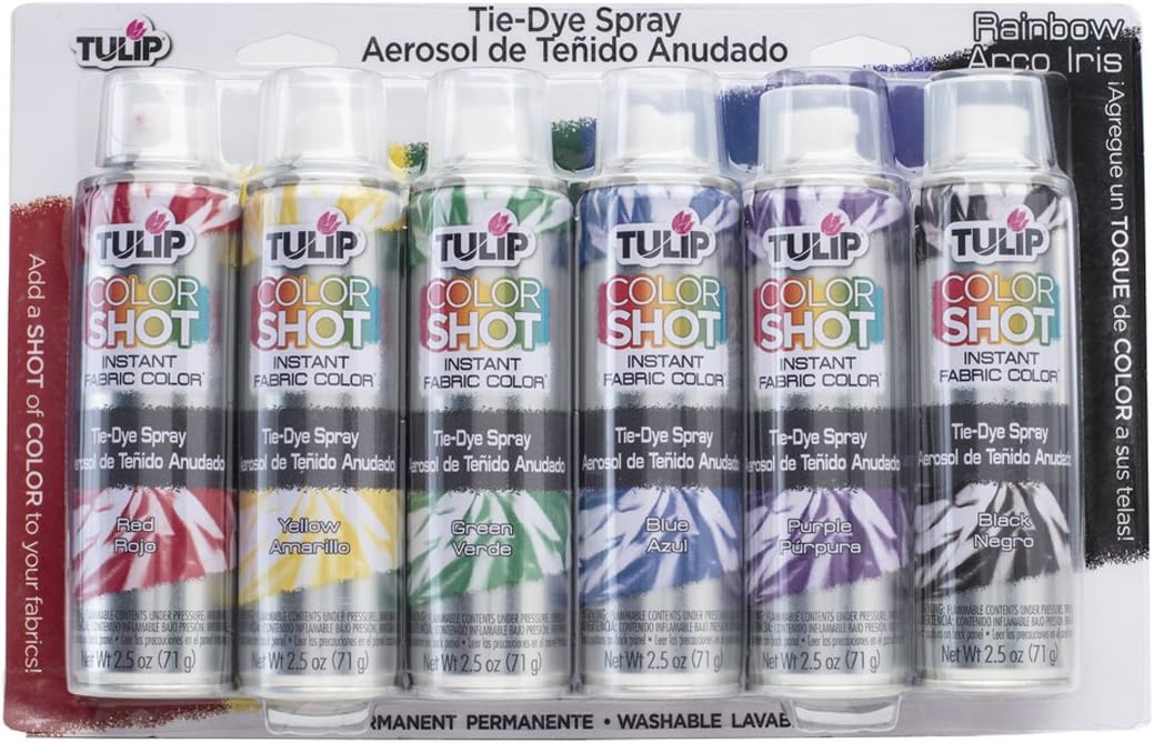 Tulip ColorShot Instant Tie Dye Fabric Spray Paint 6 Pack