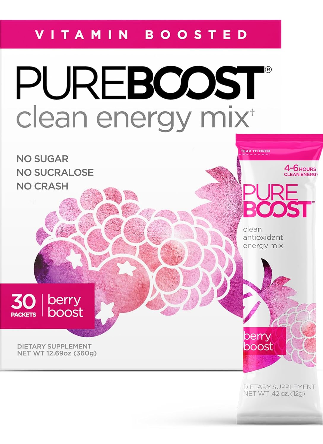 Pureboost Clean Energy Booster for Refreshing Energy Drink Mix