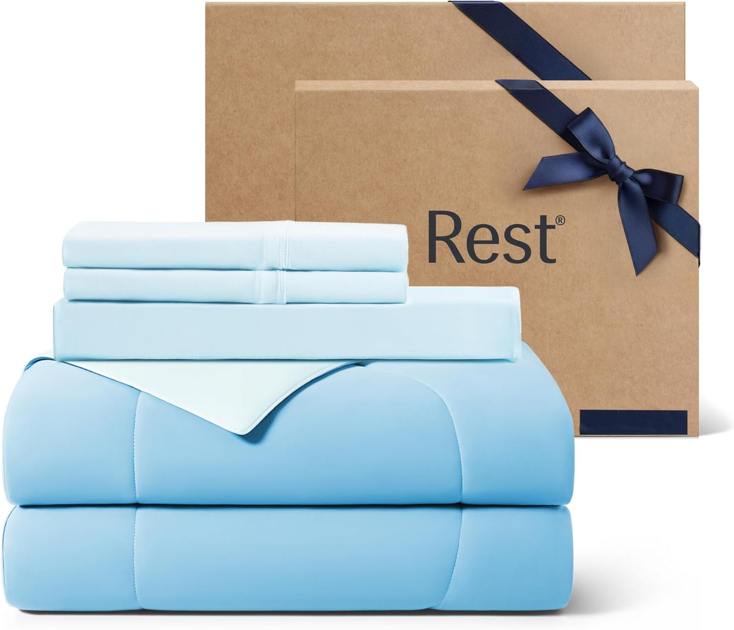 Evercool+ Cooling Comforter Set for King Size Beds in Light Blue