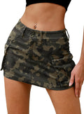 ELLEVEN High Stretchy Denim Cargo Skort for Women - Y2K Mini Style