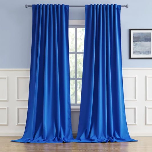 DUALIFE Royal Blue Room Darkening Curtains for Maximum Privacy