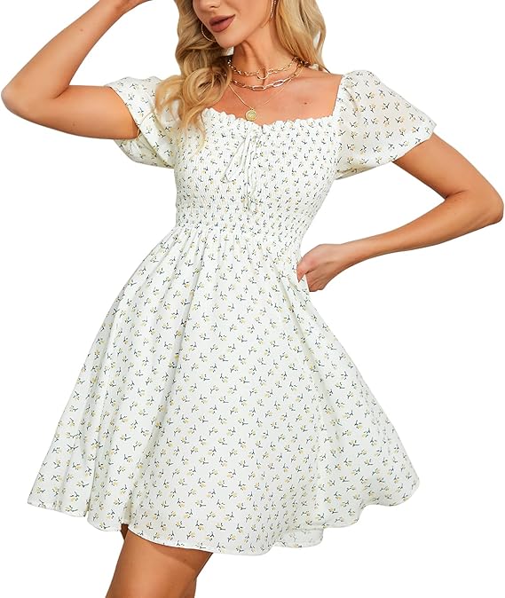 Byinns Women's Sweetheart Neckline Dress for Summer Fun