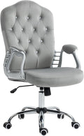 Vinsetto Home Office Chair, Velvet Computer Chair - Comfortable Tilt
