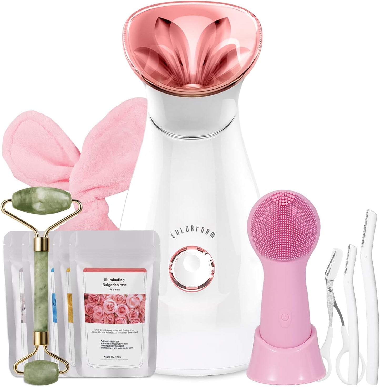 Colorfarm Facial Steamer Spa Kit for Deep Cleansing and Radiance