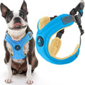 Gooby Escape Free Memory Foam Harness - Blue Medium - No Pull Step-In