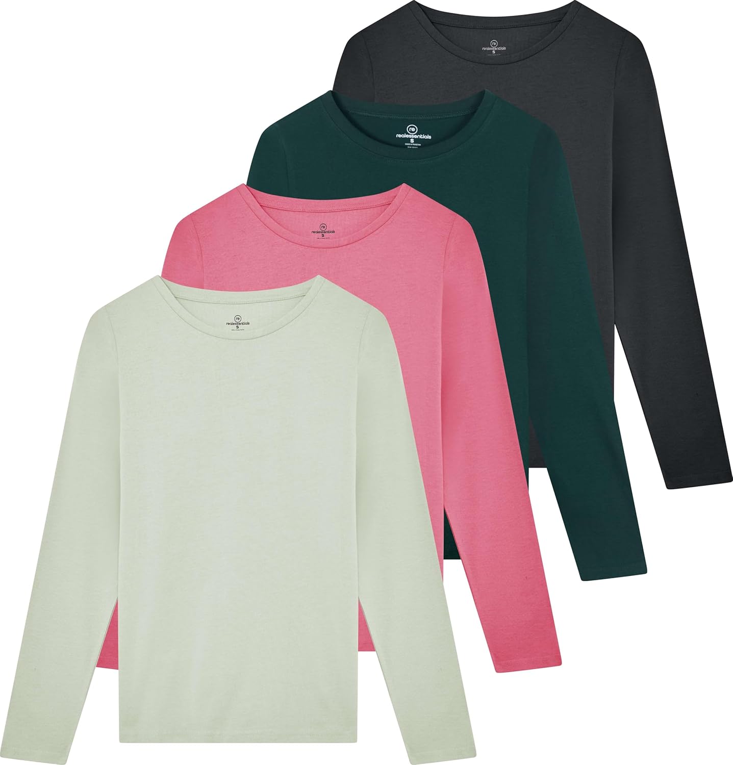Real Essentials Women's Cotton Classic-Fit Long-Sleeve T-Shirt