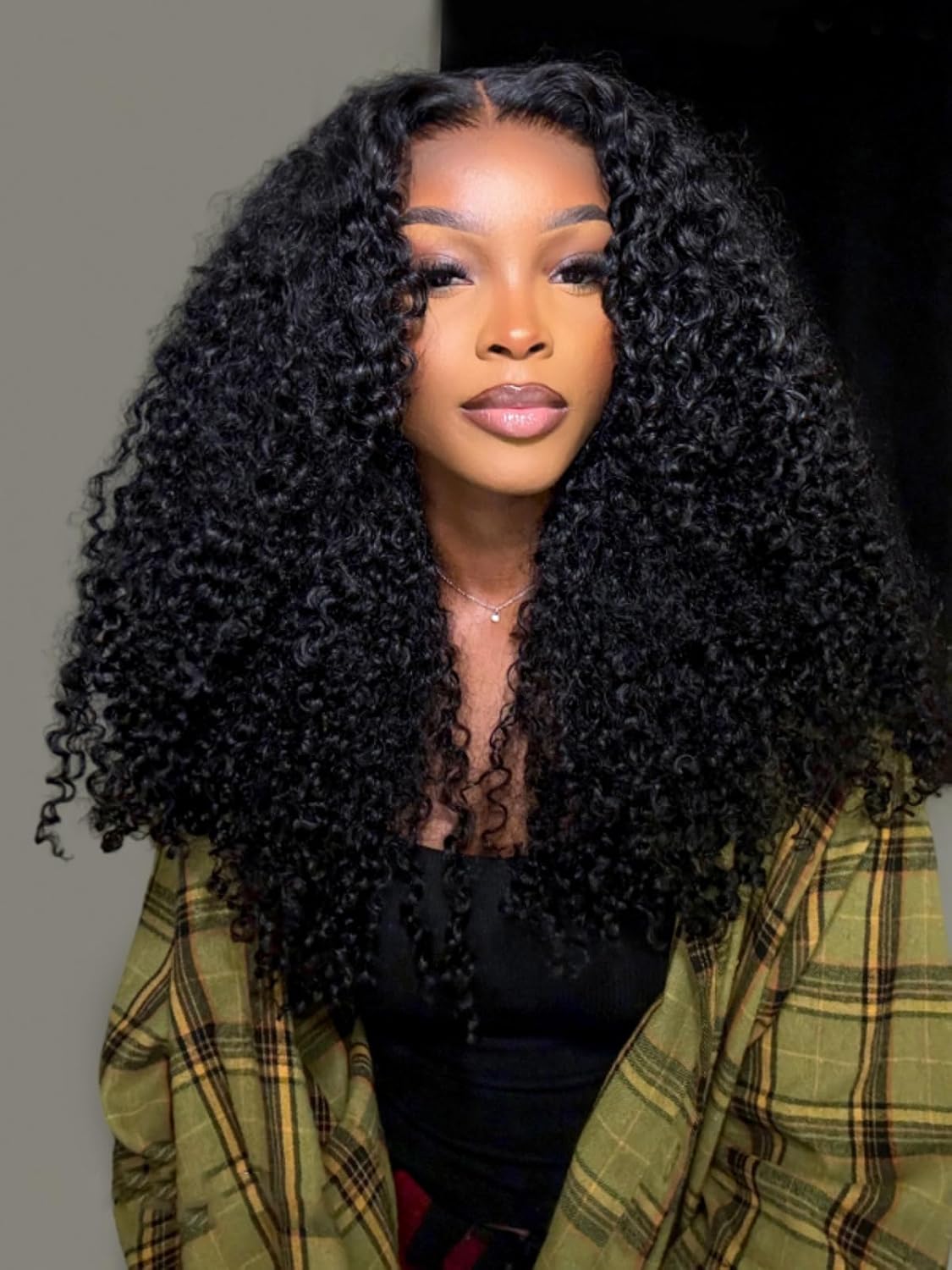 Wiggins Curly Human Hair Wig 18 Inch Glueless Lace Front Wigs