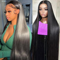 Straight Lace Front Wigs Human Hair 13x6 Frontal - Natural 18in