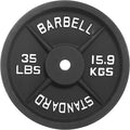 Cast Iron 1-Inch Standard Weight Plate 45 lb - Durable Black Finish
