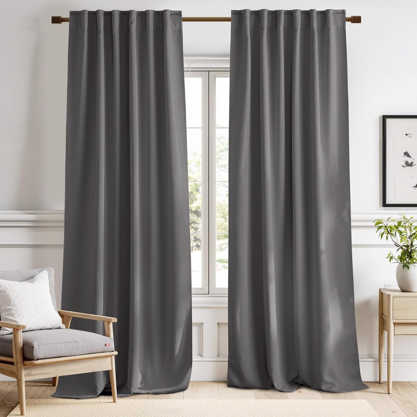 NICETOWN Bedroom Blackout Curtain Panels for Energy Saving