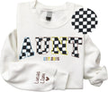 Personalized Auntie Sweatshirts Embroidered - Custom Faux Fur Name