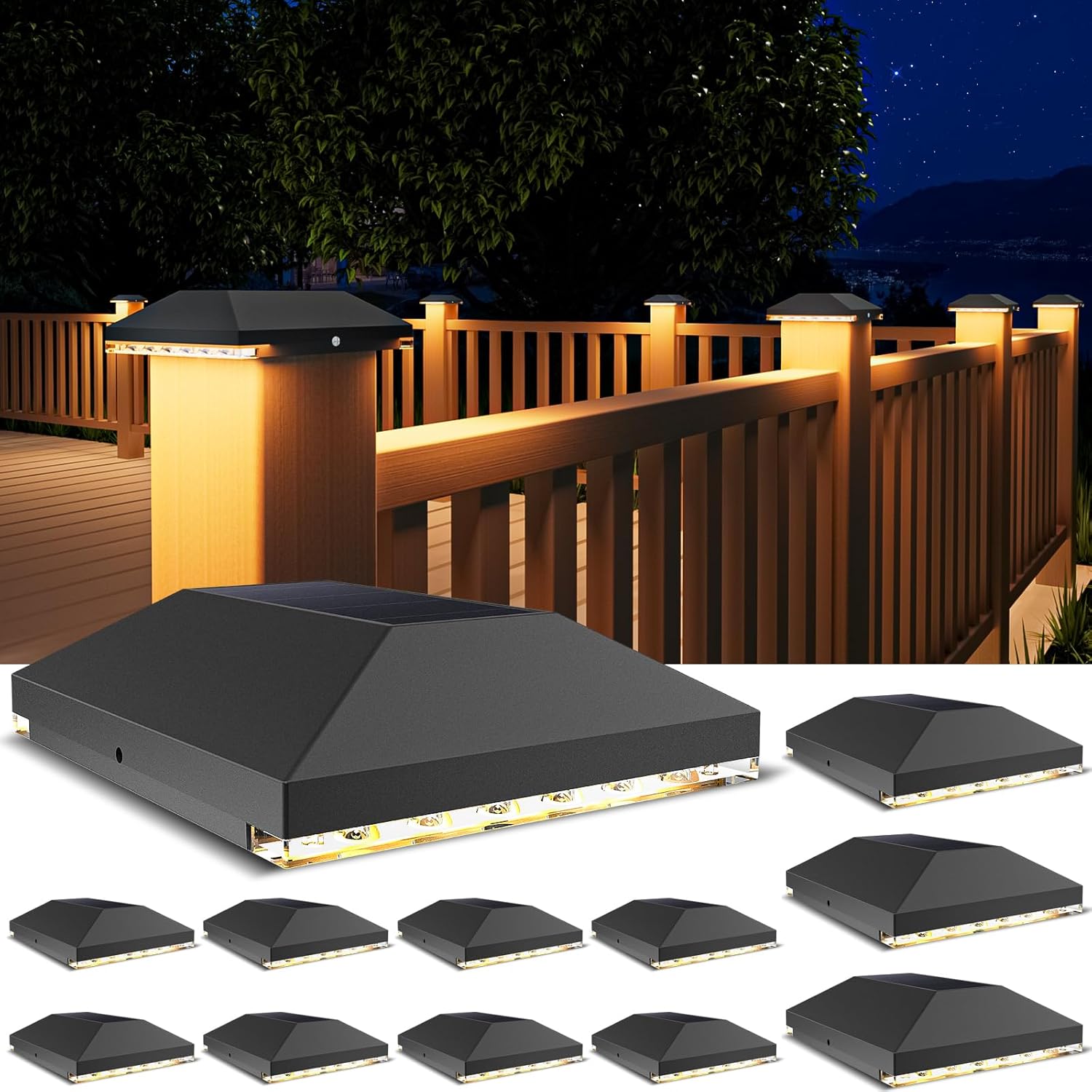 4x4 Solar Post Cap Light Waterproof Outdoor Lighting Solution