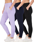 Women's High Waist Jogger Leggings 3-Pack - Comfortable Tapered Fit