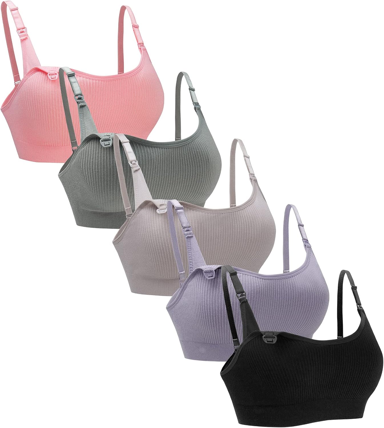 Suekaphin 5Pack Seamless Nursing Bra for Comfortable Support