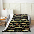 Feelyou Fishing Flannel Fleece Throw Blanket Twin 60x80 - Vintage Pike