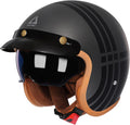 TRIANGLE 3/4 Motorcycle Helmet XXL - Retro Open Face with Visor