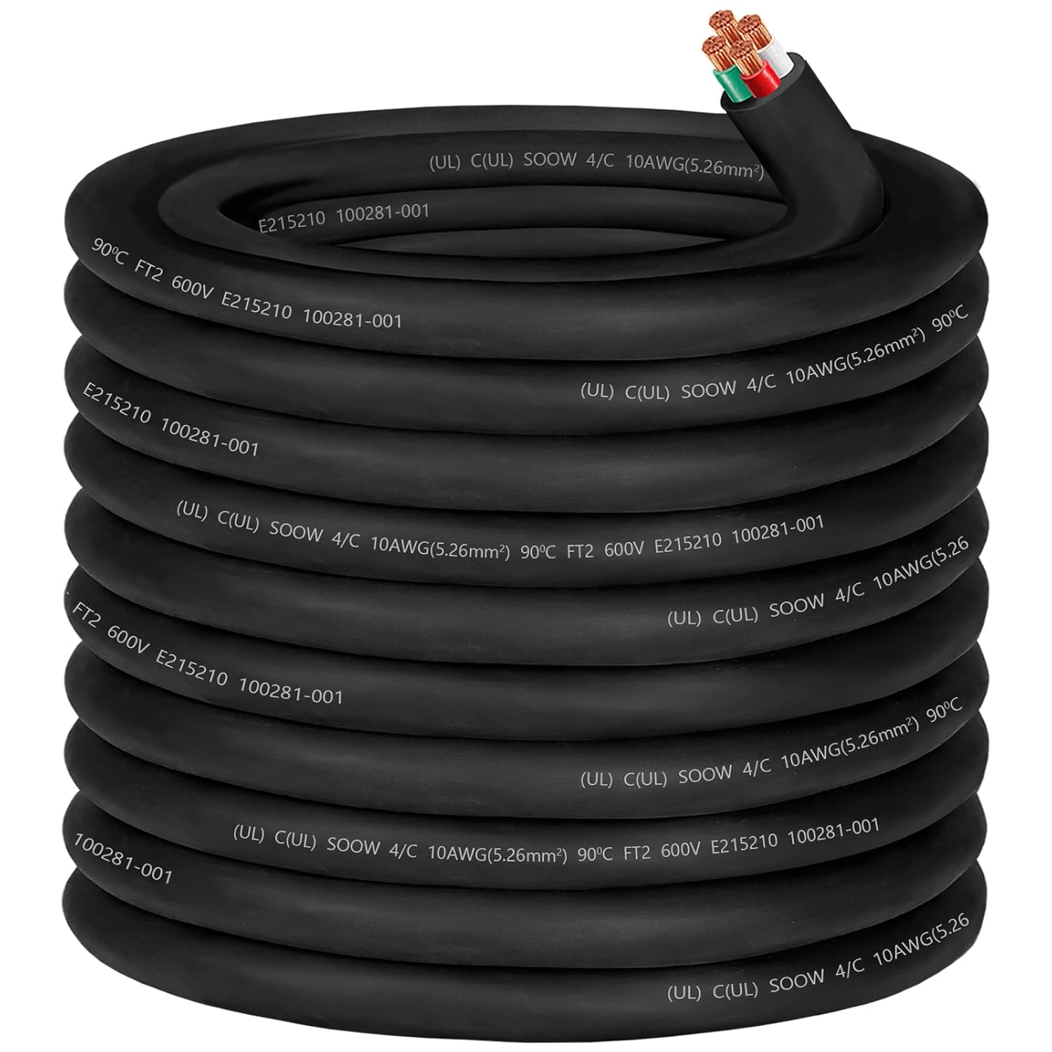 100ft 10/4 AWG SOOW Wire for Generators and Welders