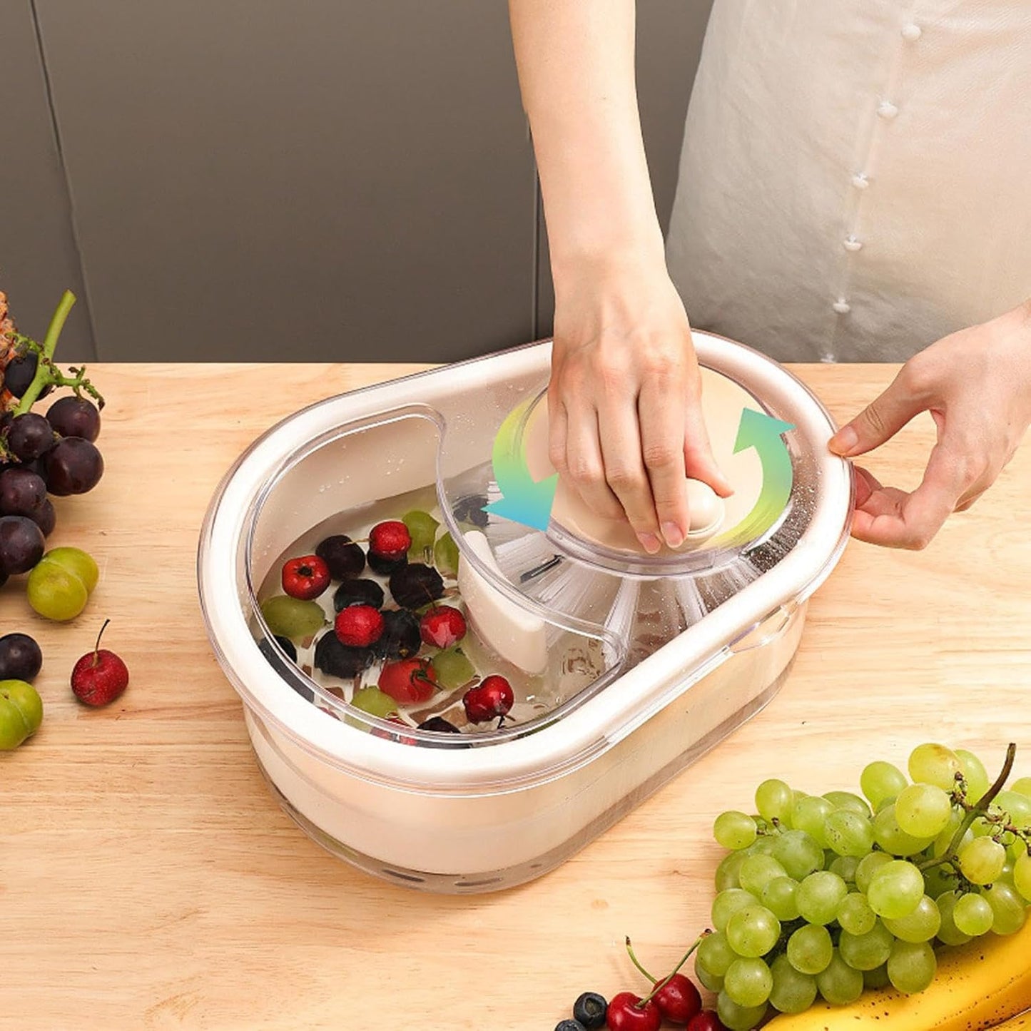 Portable Fruit Cleaner Spinner - Effortless Washing!