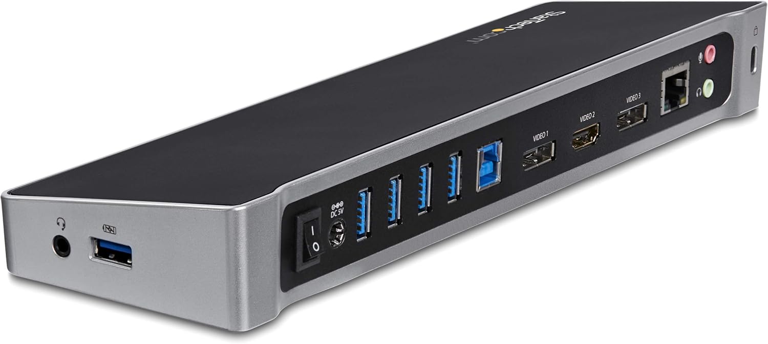 Triple Monitor USB 3.0 Docking Station for 4K Display Setup