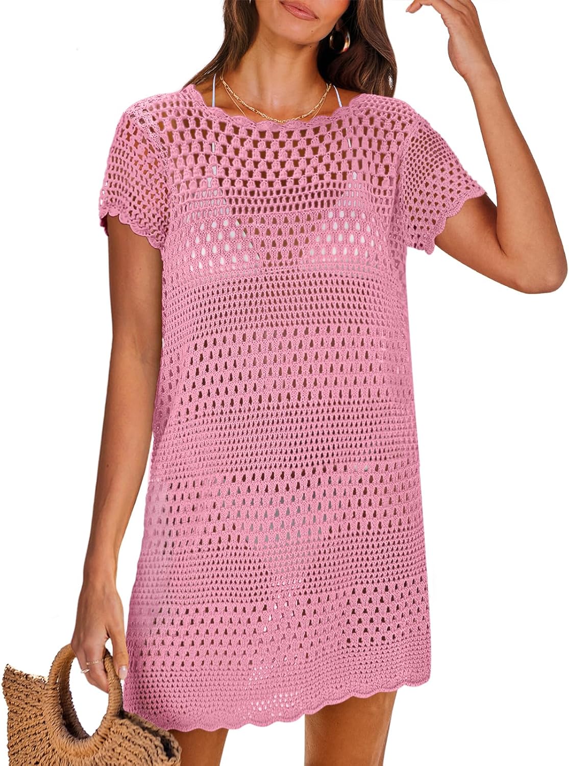 ANRABESS Swimsuit Cover Up for Women - Crochet Beach Dress